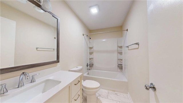 25 Forrest Ln, Cartersville, GA 30121 - full bath with vanity, shower / tub combination, and marble look tile flooring