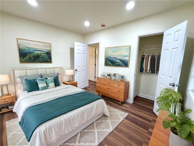 2182 Rosewood Rd, Decatur, GA 30032 - bedroom featuring recessed lighting, wood finished floors, a closet, and baseboards