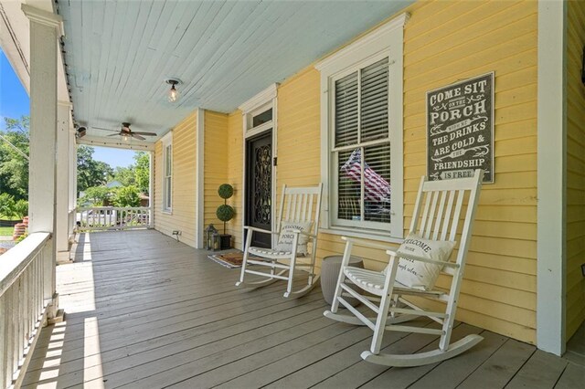 161 N Barton St, Norcross, GA 30071 - porch with a ceiling fan