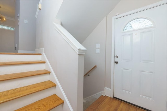 entryway featuring hardwood / wood-style floors