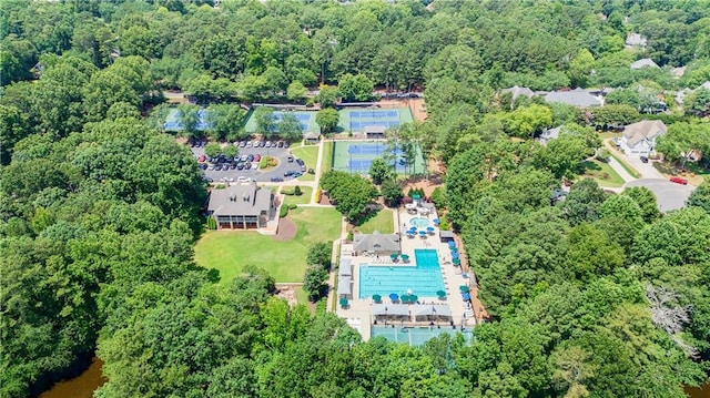 12160 Oak Hollow Way, Alpharetta, GA 30005 - view of property location featuring a pool and a forest