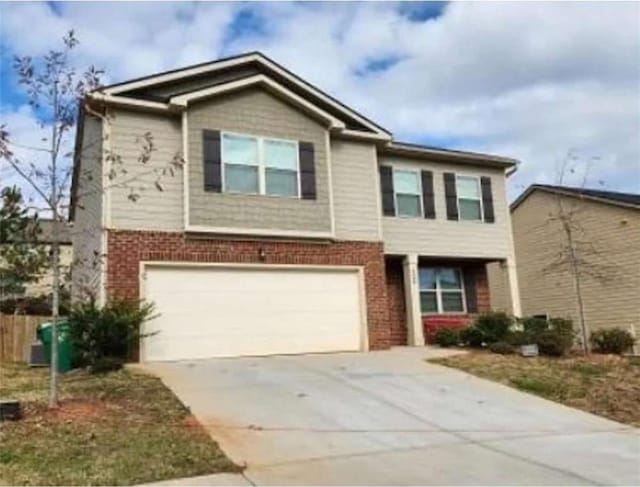 view of front of house with a garage