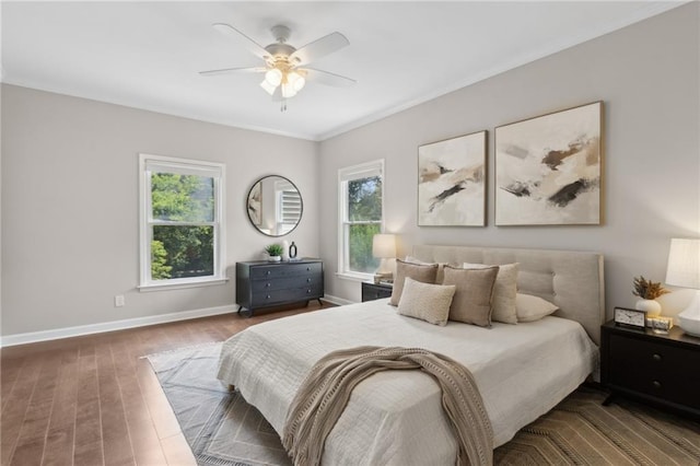 812 Dixie Ave NE, Atlanta, GA 30307 - bedroom featuring multiple windows, wood finished floors, ceiling fan, and ornamental molding