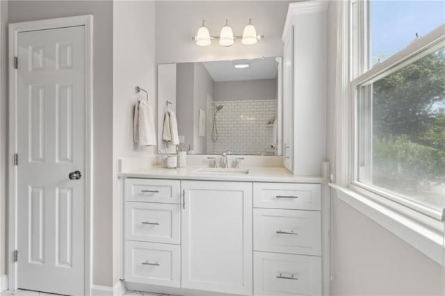 812 Dixie Ave NE, Atlanta, GA 30307 - bathroom with vanity and a tile shower