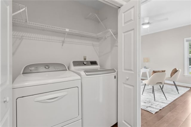 812 Dixie Ave NE, Atlanta, GA 30307 - washroom with independent washer and dryer and wood finished floors