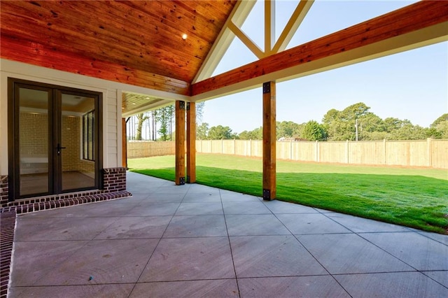 view of patio with french doors