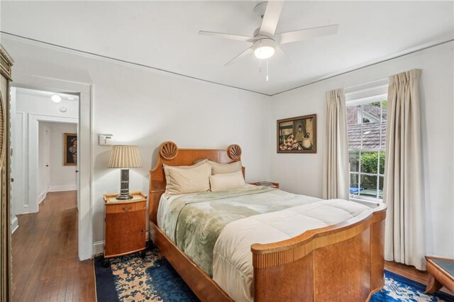25 Standish Ave NW, Atlanta, GA 30309 - bedroom with dark wood-style floors, ceiling fan, and baseboards