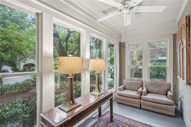 25 Standish Ave NW, Atlanta, GA 30309 - sunroom / solarium featuring finished concrete floors and ornamental molding