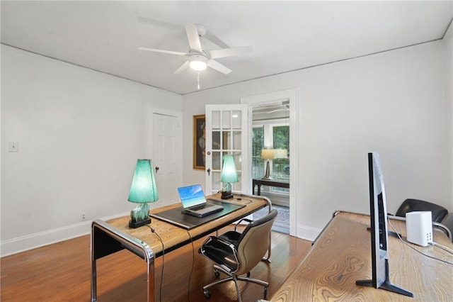 25 Standish Ave NW, Atlanta, GA 30309 - office space featuring a ceiling fan, wood finished floors, and baseboards