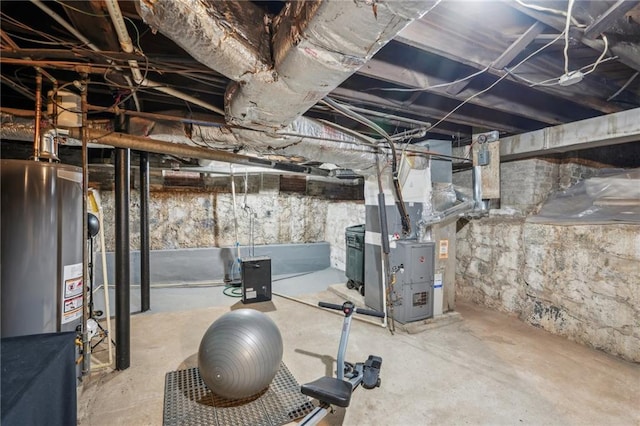 25 Standish Ave NW, Atlanta, GA 30309 - unfinished basement featuring gas water heater and heating unit