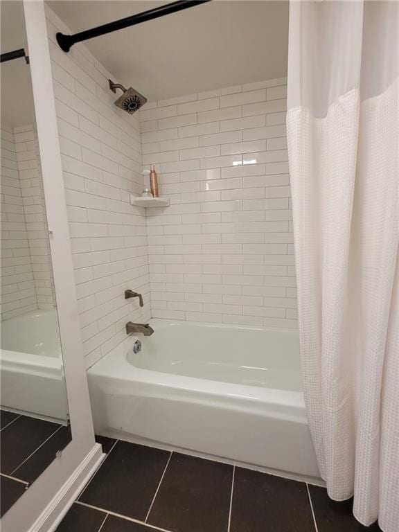 25 Standish Ave NW, Atlanta, GA 30309 - bathroom with tile patterned flooring and shower / bath combo with shower curtain