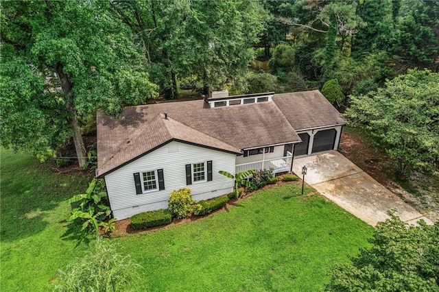 3833 Paddington Trl, Rex, GA 30273 - view of front of property featuring crawl space, an attached garage, a front yard, and concrete driveway