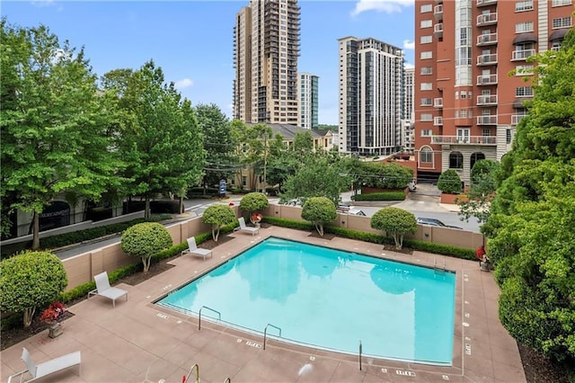 view of pool with a patio area