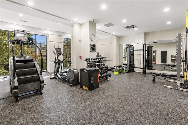 workout area with plenty of natural light