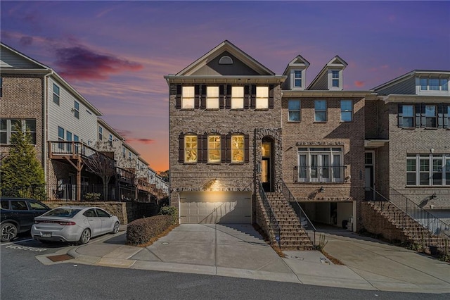 view of property with a garage