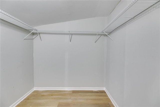 spacious closet featuring light wood-style flooring