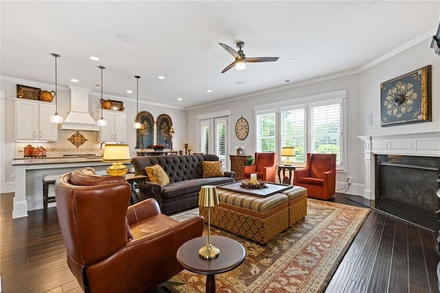 340 Marietta Walk Ln, Marietta, GA 30064 - kitchen with crown molding, white cabinetry, custom range hood, backsplash, and appliances with stainless steel finishes