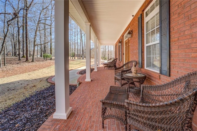 view of patio / terrace featuring covered porch