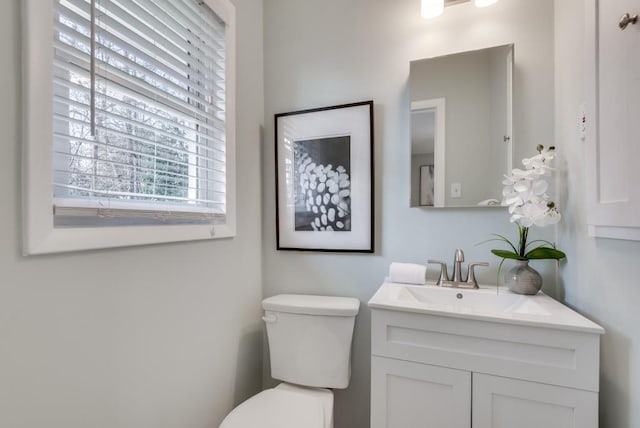 bathroom with toilet and vanity