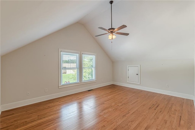3404 Orchard St, Hapeville, GA 30354 - additional living space featuring light wood-style flooring, ceiling fan, and lofted ceiling