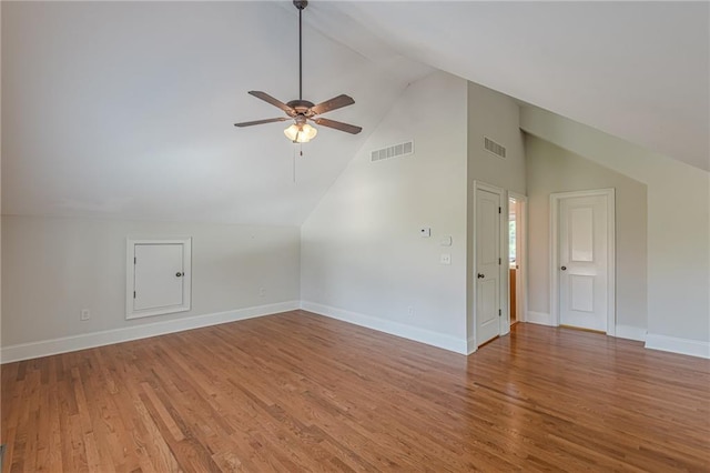 3404 Orchard St, Hapeville, GA 30354 - additional living space featuring vaulted ceiling, ceiling fan, and light wood-type flooring