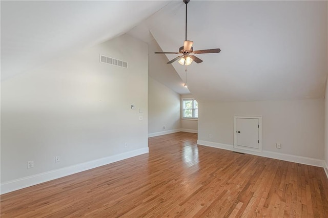 3404 Orchard St, Hapeville, GA 30354 - bonus room featuring lofted ceiling, a ceiling fan, and light wood-style flooring