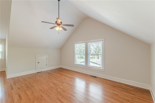 3404 Orchard St, Hapeville, GA 30354 - additional living space featuring healthy amount of natural light, light wood-type flooring, lofted ceiling, and a ceiling fan