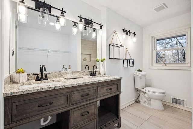 bathroom with toilet and vanity