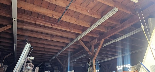 interior details with beam ceiling and wooden ceiling