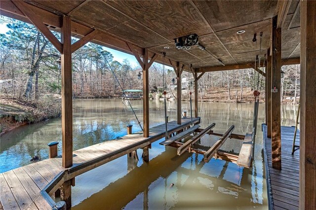 207A Quail Trl, Jackson, GA 30233 - dock featuring boat lift and a water view