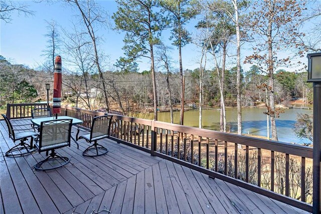 207A Quail Trl, Jackson, GA 30233 - deck featuring a water view and outdoor dining space