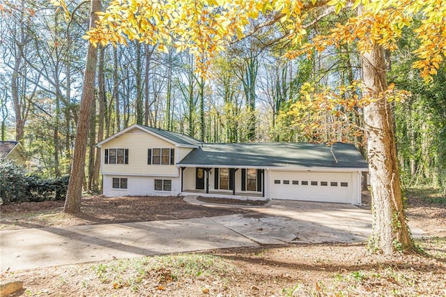 split level home featuring a garage