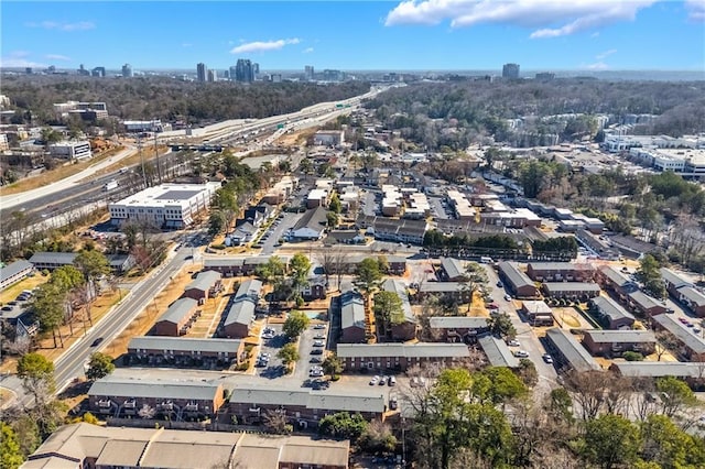 aerial view featuring a city view