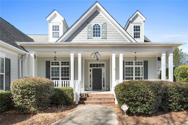 view of front of property with a porch