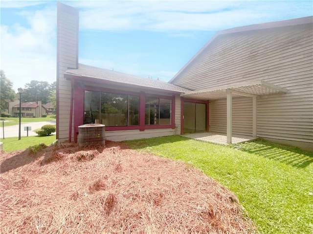 exterior space with a patio and cooling unit