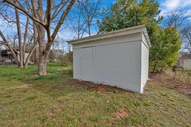 garage with a storage shed