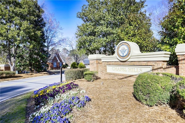 view of community sign