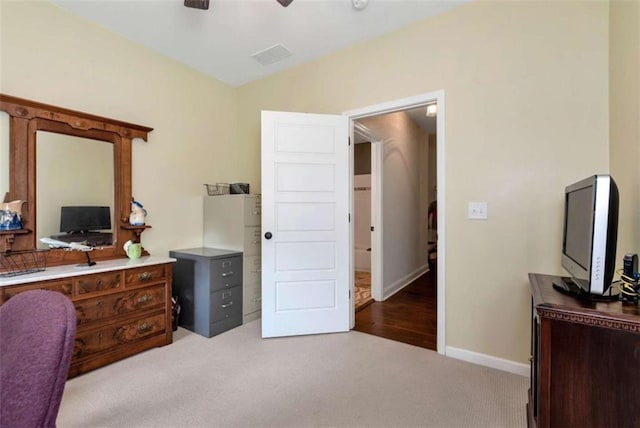 806 Skelton Rd, Hoschton, GA 30548 - home office with light carpet and a ceiling fan