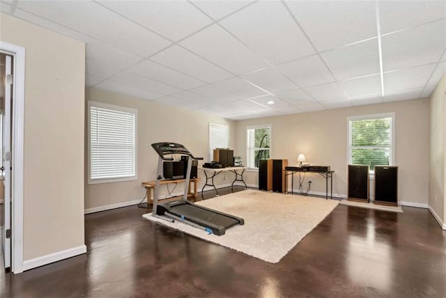 806 Skelton Rd, Hoschton, GA 30548 - workout area featuring a paneled ceiling and healthy amount of natural light