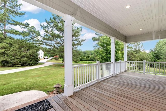 806 Skelton Rd, Hoschton, GA 30548 - wooden porch with a lawn