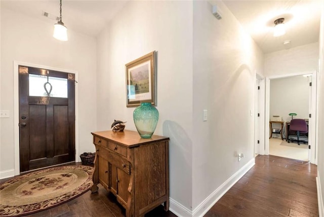 806 Skelton Rd, Hoschton, GA 30548 - entryway with dark wood-style floors and baseboards