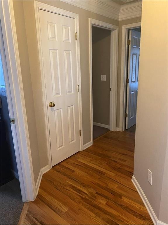 180 Hightower Lake Trl, Ball Ground, GA 30107 - corridor featuring ornamental molding and wood finished floors
