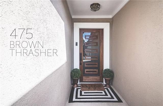 475 Brown Thrasher Ct, Alpharetta, GA 30009 - property entrance featuring stucco siding