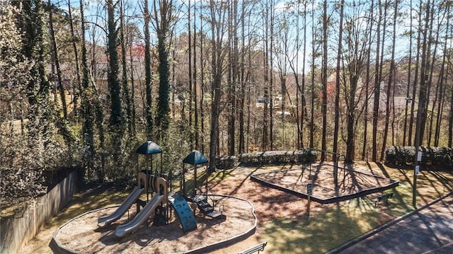 view of yard featuring playground community