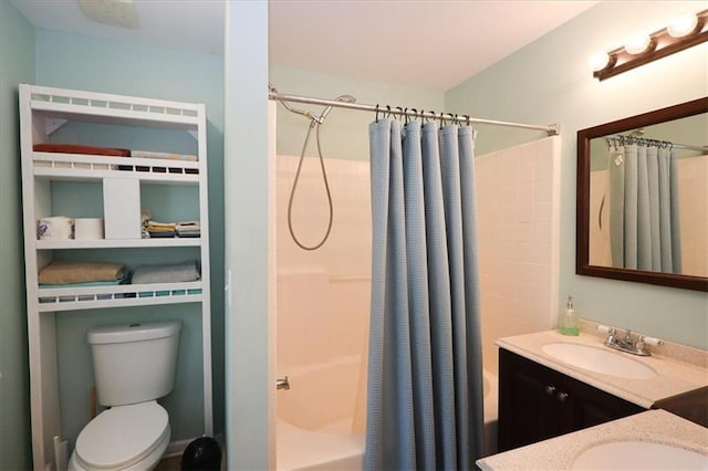 236 Hiram Sudie Rd, Dallas, GA 30157 - full bathroom with shower / bathtub combination with curtain, vanity, and toilet