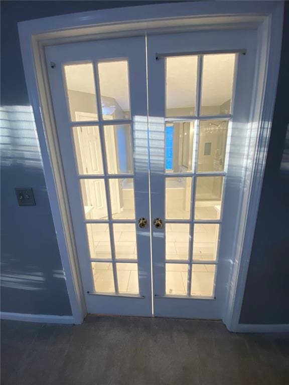 doorway with french doors