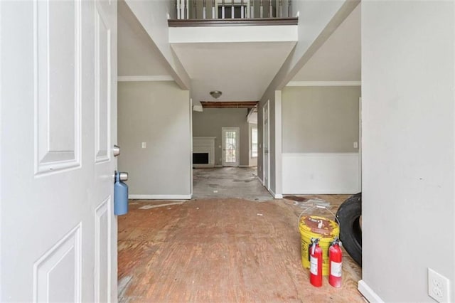 4467 Boatmans Cv, Stone Mountain, GA 30083 - entrance foyer featuring a fireplace and crown molding