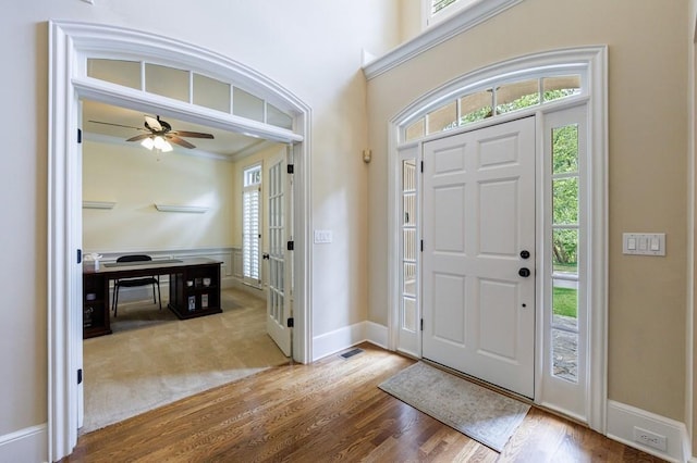 4310 Granby Way, Marietta, GA 30062 - foyer featuring a ceiling fan and wood finished floors