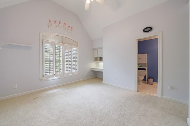4310 Granby Way, Marietta, GA 30062 - unfurnished bedroom with lofted ceiling, carpet flooring, and a ceiling fan