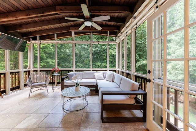 4310 Granby Way, Marietta, GA 30062 - sunroom / solarium with ceiling fan, an outdoor living space, and plenty of natural light